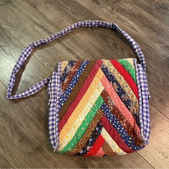 Vintage Quilted bag handmade patchwork - Picture 3 of 16